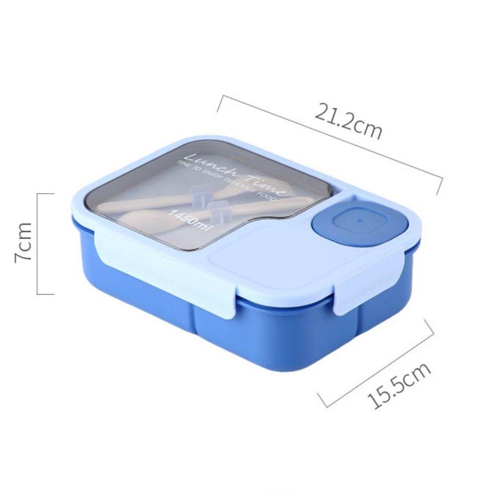 with Fork and Spoon Lunch Box 3 Grid Microwave Food Storage Container Snack Food Box  for Kids
