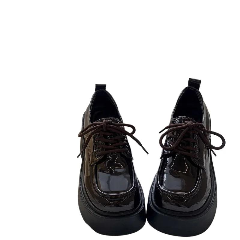 2024 Marque Chaussures pour Femmes Mocassins Talons Hauts pour Femmes Mode Lacets Avant Solide Bureau et Carrière Vente Chaude Talons à Bout Rond Femmes