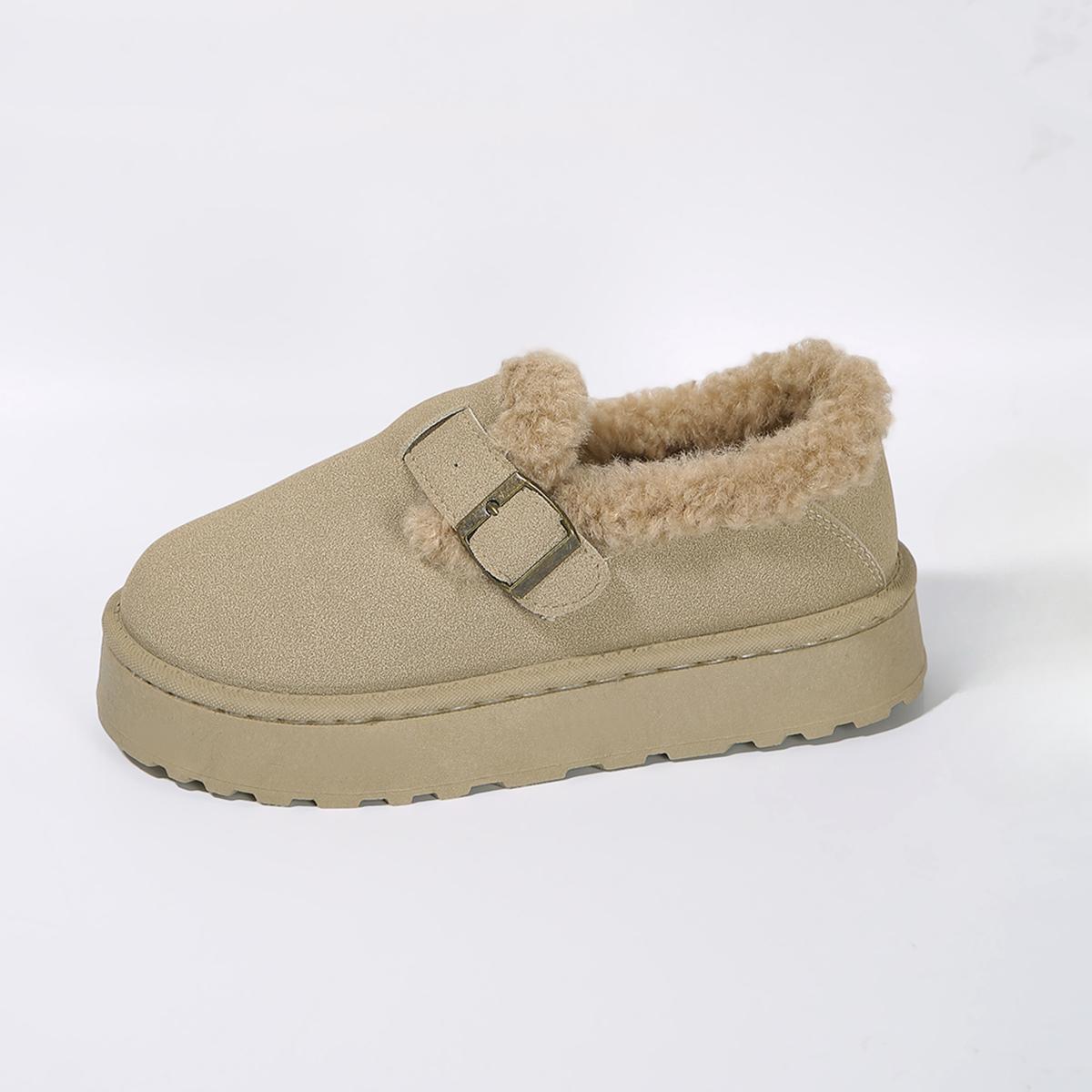 Модные женские ботинки на плоской подошве 2024 года новые зимние модные повседневные удобные туфли для женщин на высоком каблуке с круглым носком однотонные Zapatos De Mujer 36 бежевый 5498₽