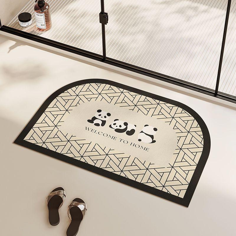 Ins Wind Arched Bathroom Floor Mat Small Size Diatom Mud Absorbent Mat Bathroom Entry Quick Drying Non-slip Foot Mat