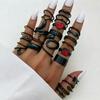 Geometric Hollow Retro Luxury Metal Ring Jewelry