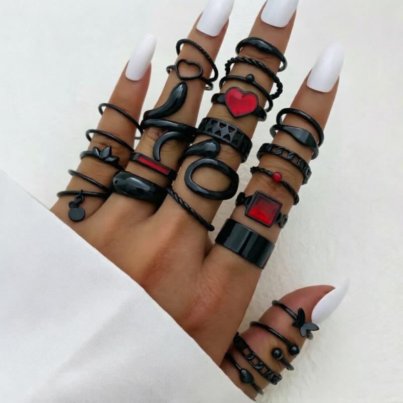 Geometric Hollow Retro Luxury Metal Ring Jewelry