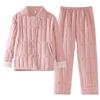 Coral Fleece Padded Pajamas Women'S Autumn And Winter Three-Layer Thickened Fleece Warm Flannel Loungewear