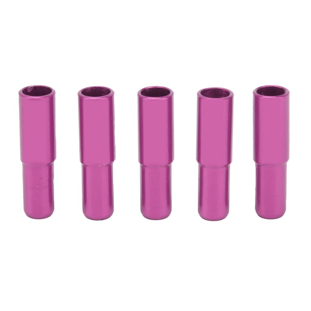 DUUTI 5 Stück 5mm Fahrrad Bremskabel Endkappen Crimpkappen Aluminiumlegierung Schaltzug Endkappen für Rennrad Mountainbike Lila