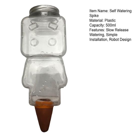 Self Watering Spike Robot Design Plant Watering Bulb with Terracotta Spike Automatic Watering Spike for Houseplants Vacation Irrigation