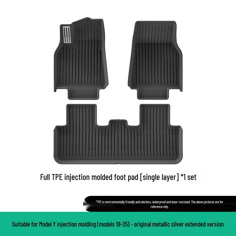 Eco-Friendly TPE Car Floor Mats for 2019-2025 Tesla Model Y, Left/Right Drive.
