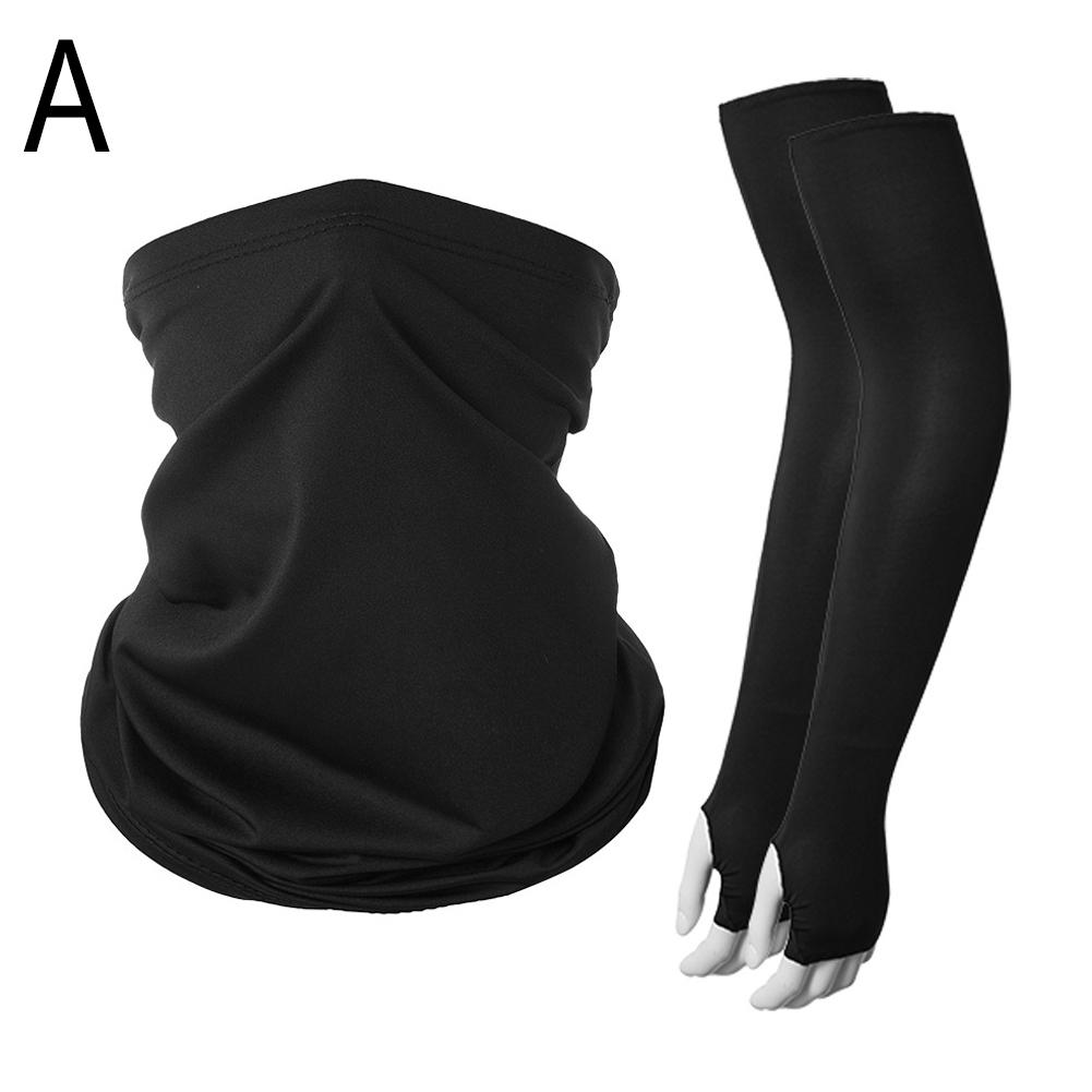 Ice Silk Face Cover Set Summer Sun Protection Anti-UV Quick-drying Breathable Fishing Mask Sleeves For Outdoor Fishing Cycling