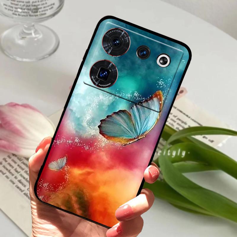 Case For ZTE Nubia Z50 Ultra Case Soft Print Silicone TPU Black Bumper Cover For ZTE Nubia Z60 Ultra Phone Back Coque z50Ultra