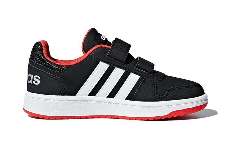Adidas Neo Hoops 2.0 Abrasion Resistant Low top Skateboard Shoes Black Children Aged 3 7 Years Old B75960