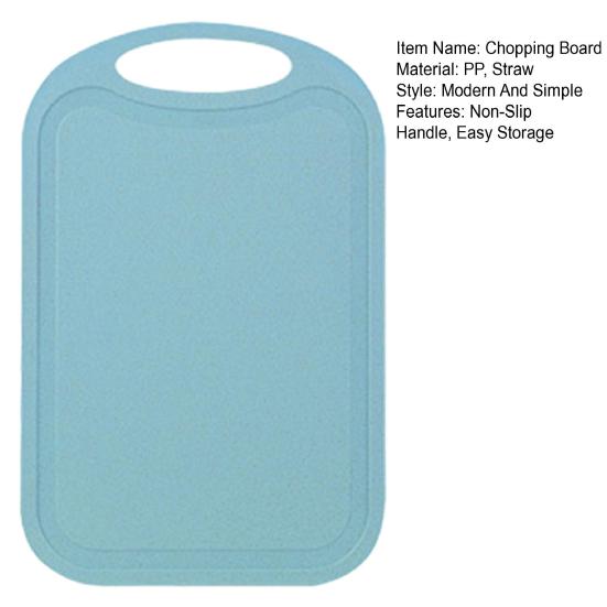 Double-Sided Cutting Board with Non-Slip Handle Lightweight Plastic Chopping Board Dormitory Kitchen Essentials for Fruit Meat
