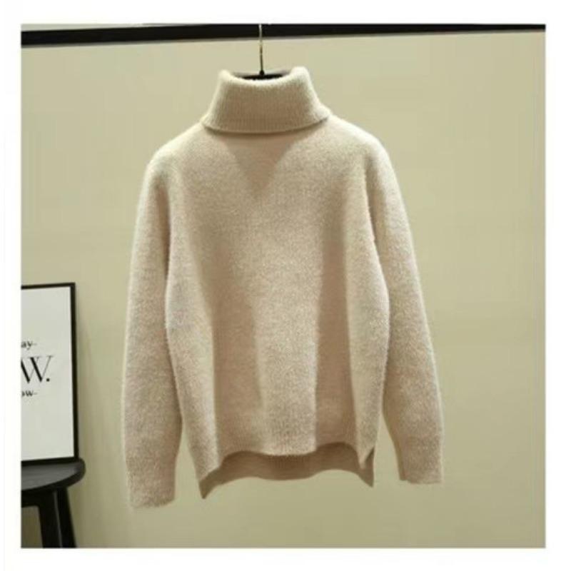 DAFIFY Moda dama ocazional toamna iarna imprimeu culoare uni pulovere cu maneca lunga cu gat inalt