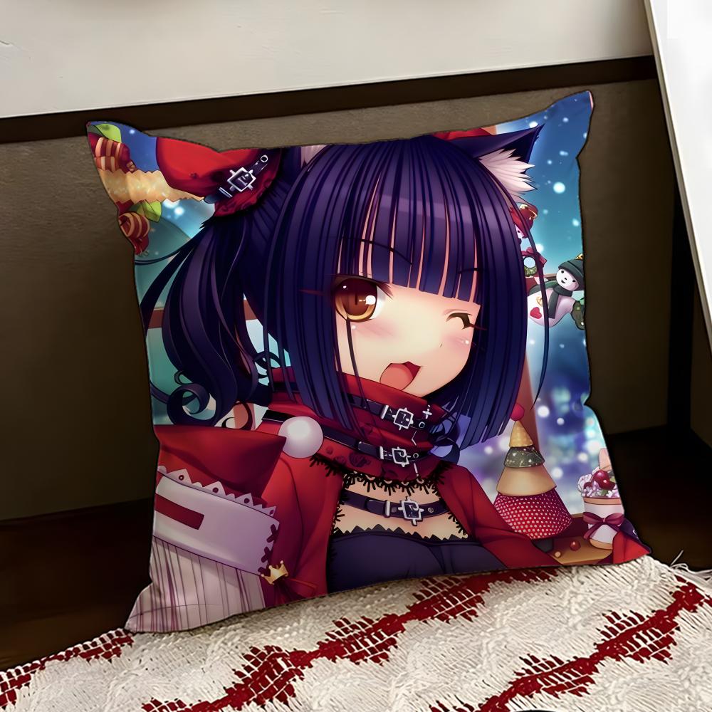 Anime NNekopara Cushion Cover Reversible Soft Durable Pillow Cover Home  Car MultiScene Use for Daily Comfort