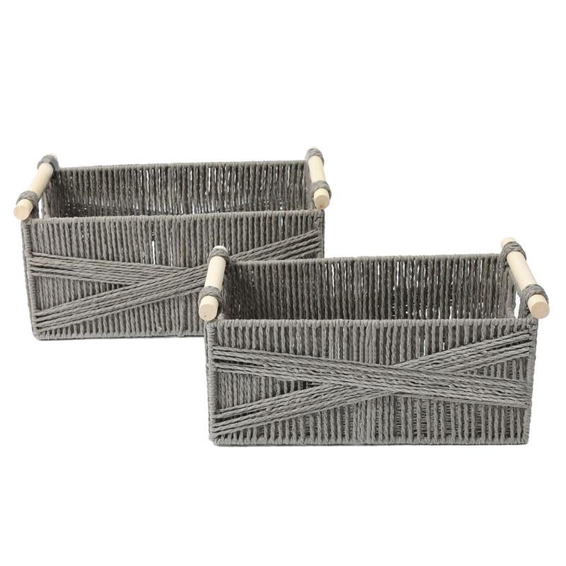 

Handcrafted Woven Storage Basket Versatile Wicker Rattan Organizers Storage Basket for Students Office Workers