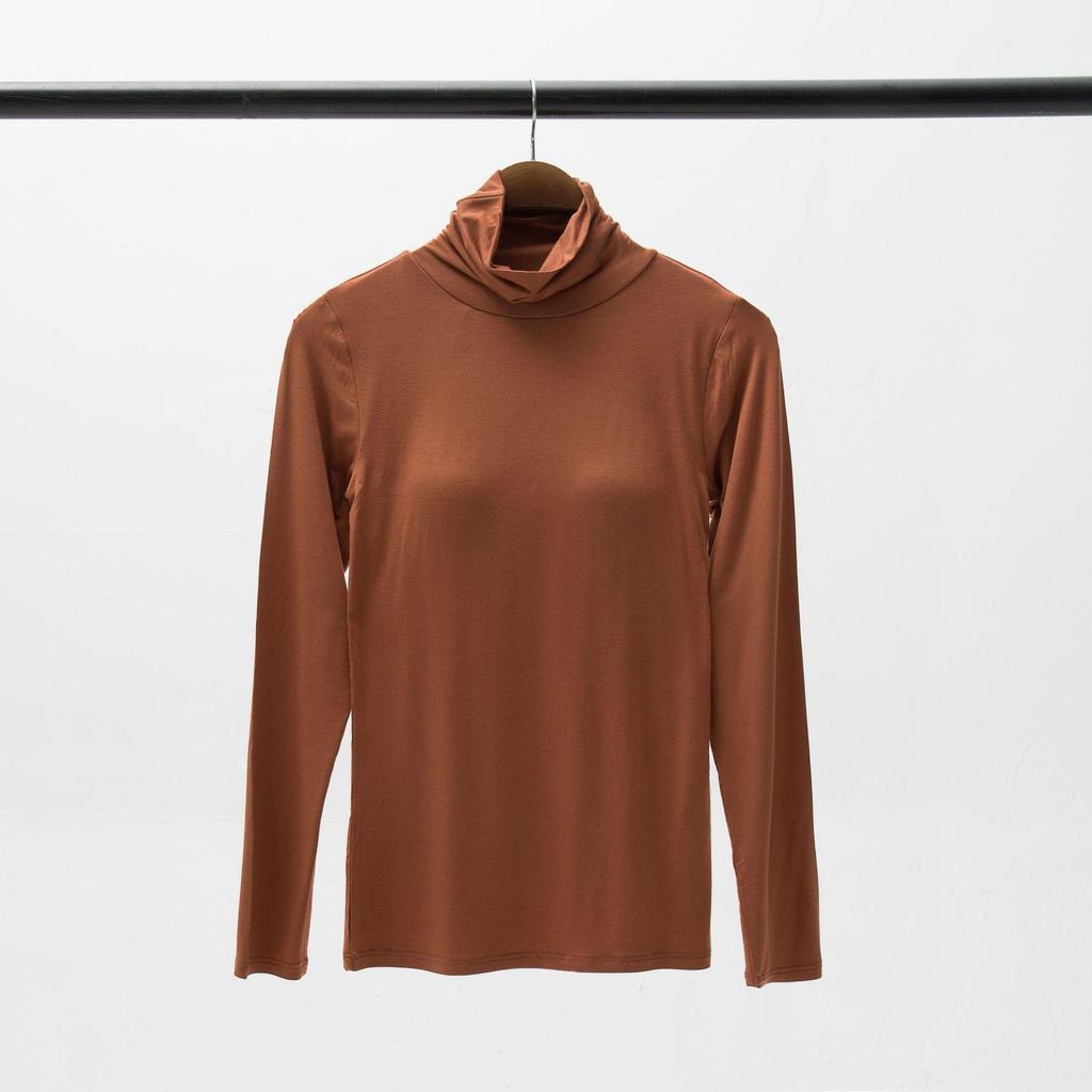 Modal Long-Sleeve Women's Base Shirt with Chest Pads, No Underwire, Integrated Cup, Autumn/Winter Outerwear & Sleepwear
