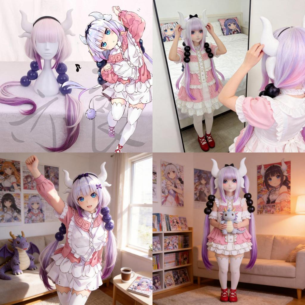 Miss Kobayashis Dragon Maid Cosplay Wig With High Temperature Silk For Enthusiasts