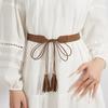 Retro Fashion Womens Pu Belt With Studs And Tie Closure For Casual Look