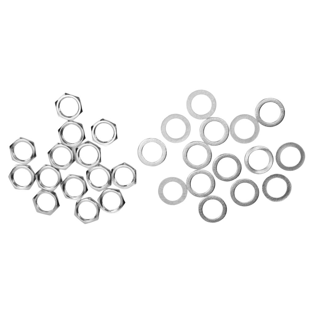 G3 8 Female Thread Nuts Metal Washer Kit Instrument Jack Fasteners for Electric Guitar Bass