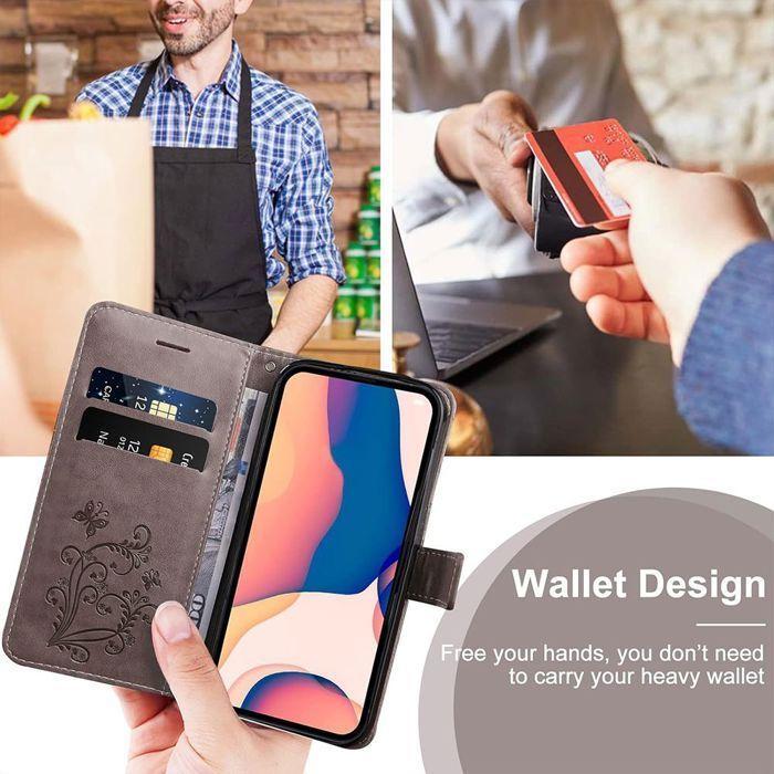 Coque de protection - BOOLING - pour Samsung Galaxy A36 5G - Motif Papillon - Antichoc - Effet Cuir Marron