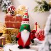 Festively Charming Red And Green Printed Hat Rudolf Gnome Plush Doll For Holiday Decor