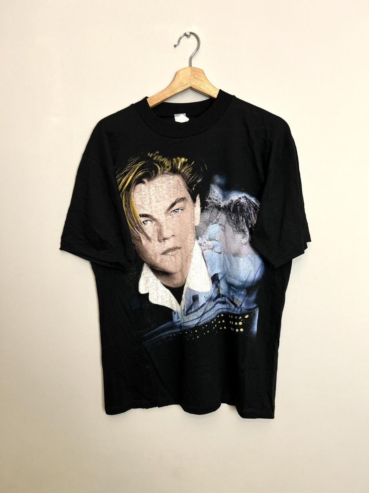 Vintage 90s Leonardo Dicaprio Leo Movie Rap Tee Rare Hype Unisex T-Shirt M