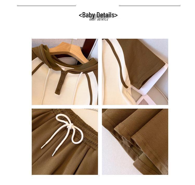 Set sport de vară pentru fete, stil coreean 2025: Top cu mânecă scurtă și pantaloni scurți