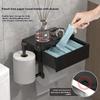Wall Mount Toilet Paper Holder Top Sundries Storage Roll Paper Storage Rack With Shelf Bathroom Tissue Organizer Shelves
