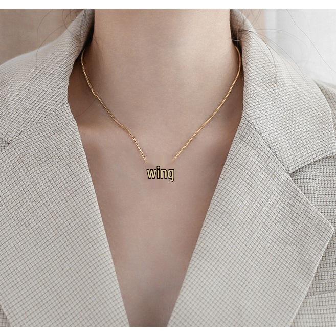 18K Gold-Plated Chinese "Double Happiness" & "Fortune" Pendant Necklace for Women, Titanium Steel, Colorfast