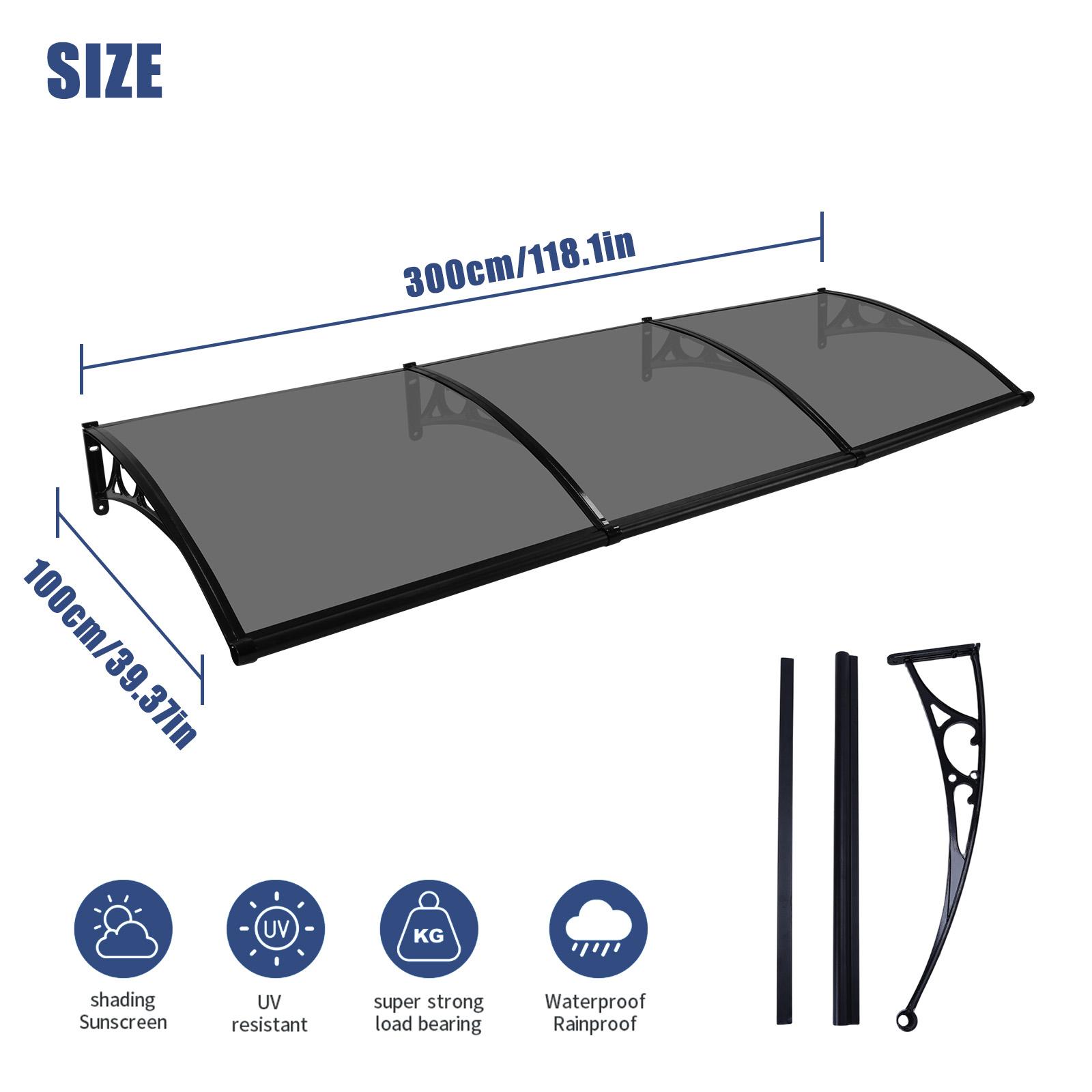 

Awning for Door Entrance with Aluminum Alloy Bracket Outdoor Clear Door Awning Strong Load-Bearing Capacity for Porch/Patio/Deck
