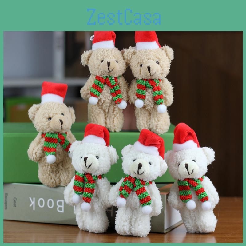 Cute Christmas Teddy Bear Plush Toy For Decoration And Accessories With Scarf