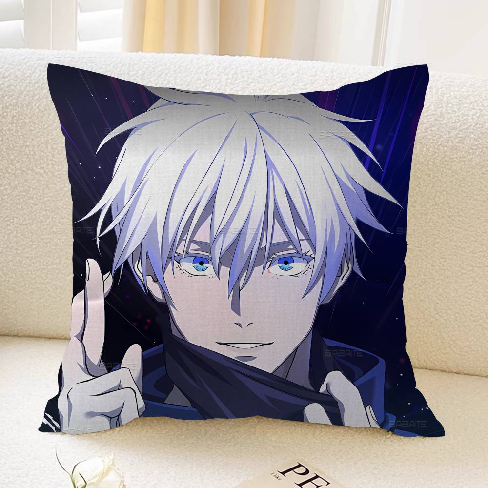 Cartoon Figure Gojo Satoru Cushion Cover Car Throw Pillow Case For Sofa Car Christmas Gift xcm xcm