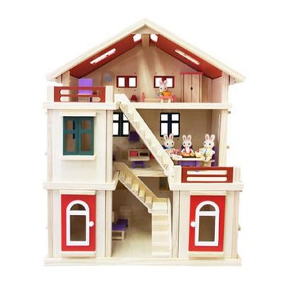 Iluwa Rabbit House dřevěný domeček pro panenky, smíšené barvy, Oblíbené hračky pro korejské děti