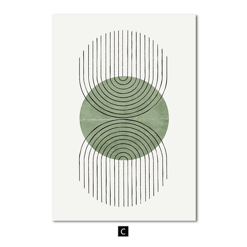 

Скандинавский зеленый геометрический холст постер с абстрактным принтом, настенная живопись, современная минималистичная картина для украшения гостиной 30x40cm No Frame