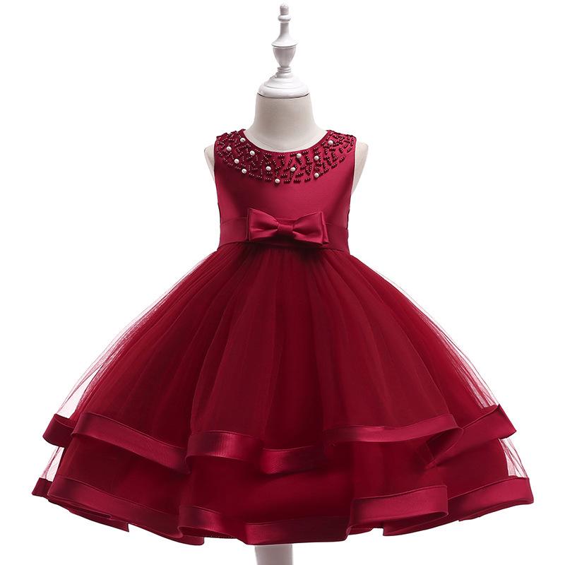 2024 Beaded Princess Tutu Dress for Girls - Flower Girl Wedding Attire
