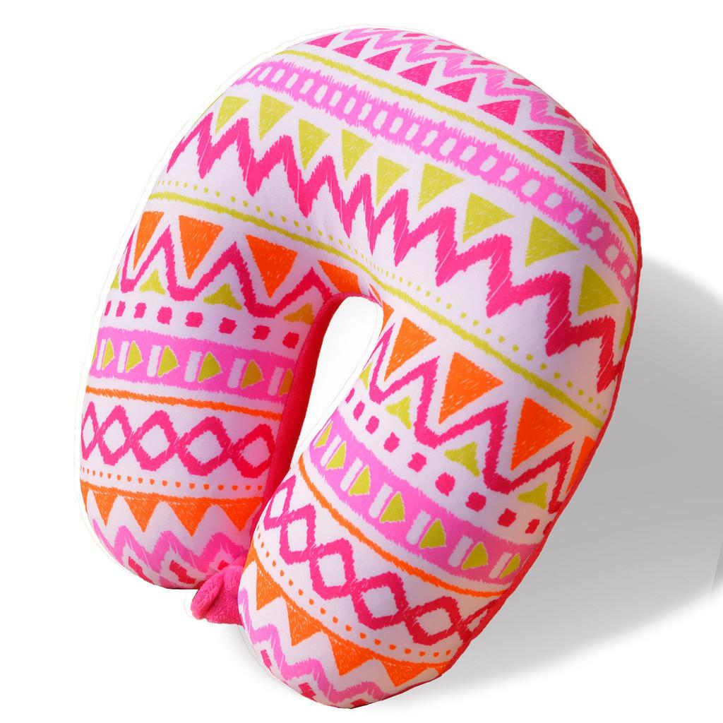 U Shape Travel Pillow With Printed Design For Adults Comfort And Support