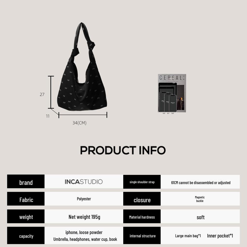 Niche Design Women's Bow Canvas Foldable Tote - 2024 Fashion