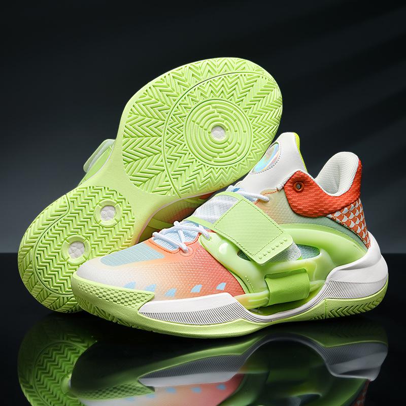 Luminous Velcro High-Top Unisex Basketball Shoes for Teens, Trendy Sports Footwear for Cement Courts