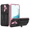 Samsung S26 Ultra Magnetic Bracket Card Slot Protective Case - A17 Diamond Drop-proof Cover