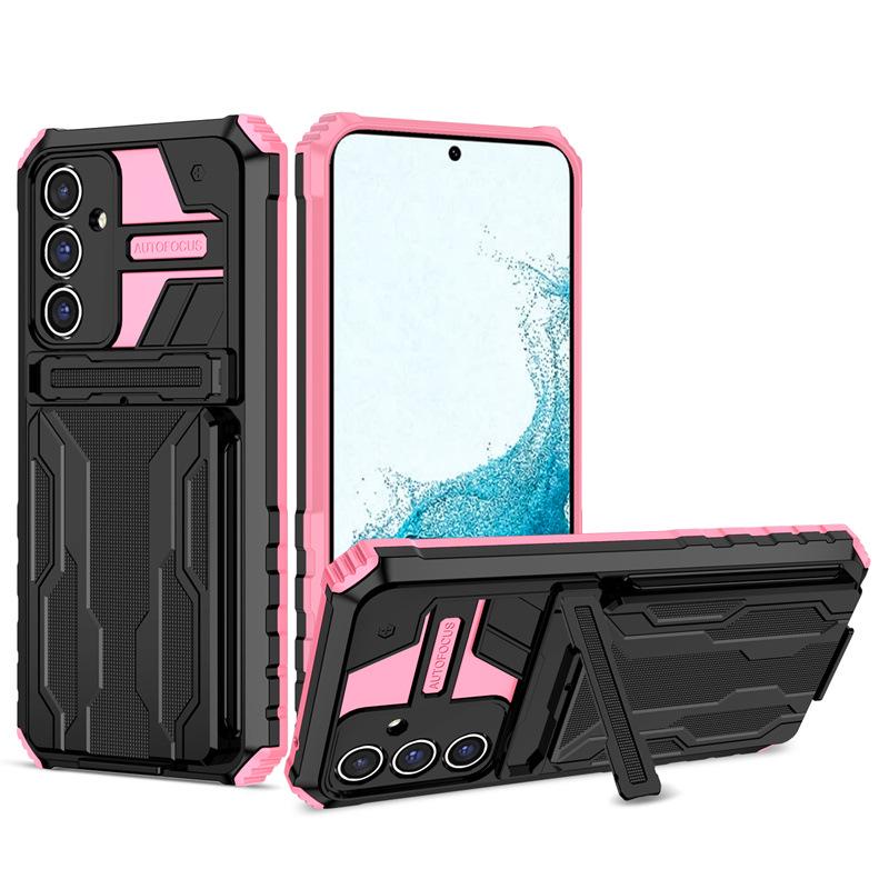 Samsung S26 Ultra Magnetic Bracket Card Slot Protective Case - A17 Diamond Drop-proof Cover