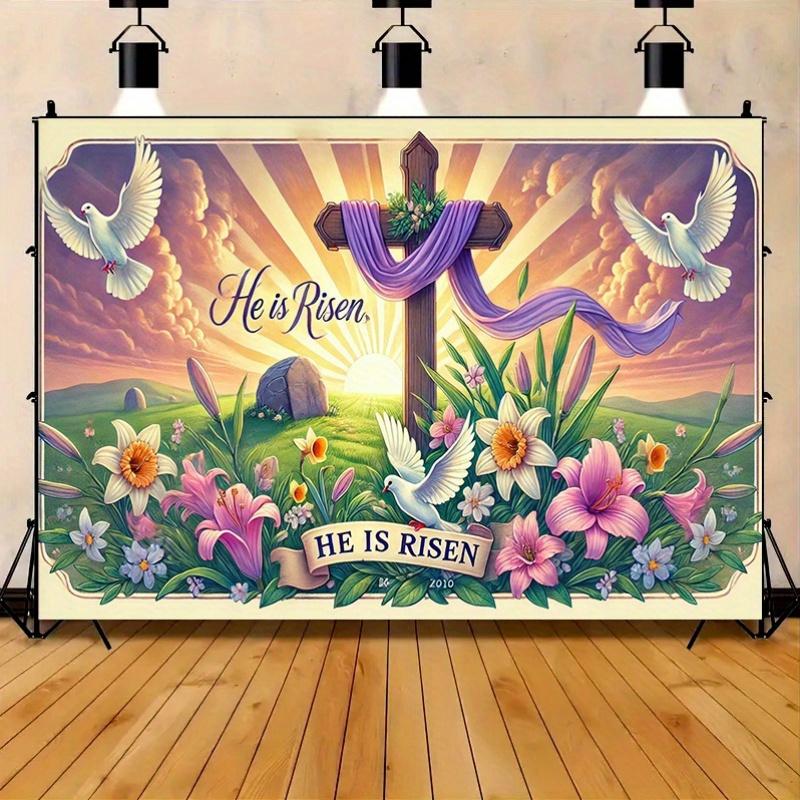 VIKAMA Easter Banner for Indoor Outdoor Party Event Wall Background Home Garden Decoration Photography Background