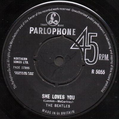 7inch Record BEATLES - She Loves You / I'll Get You R5055 Parlophone 1963 UK Rock Used