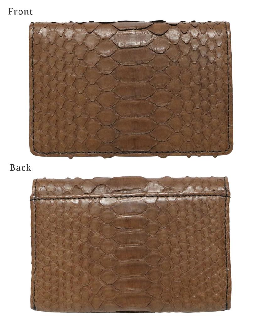 Bercute Brown Business Card Case for Men and Women, Diamond Python Leather, Snakeskin Leather, Popular Brand, Genuine Leather, Slim Business Card