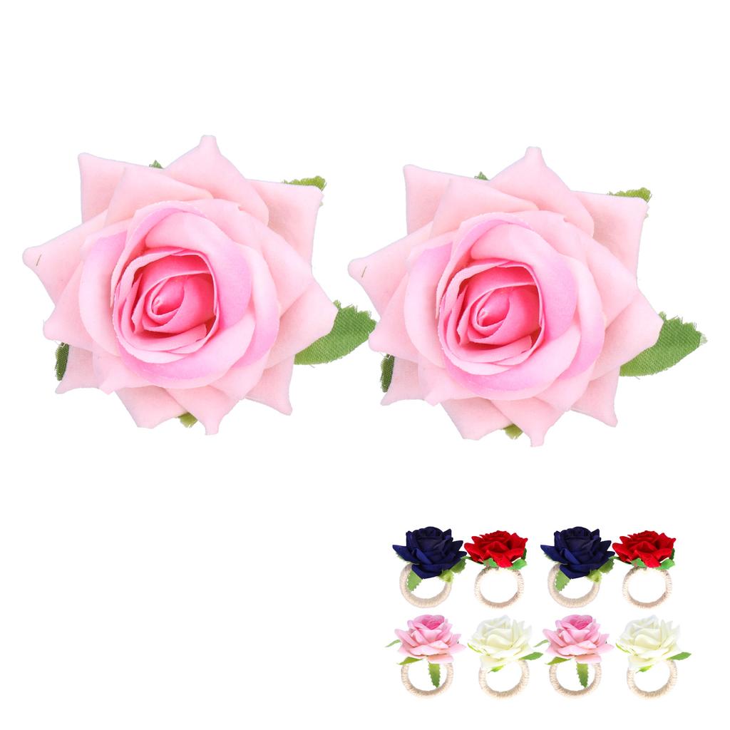 2PCS/Bag Simulation Flower Napkin Rings Modern Napkin Holder Table Decorations for Wedding