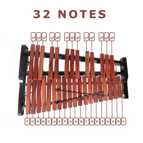 ENNBOM Xylophone, 32 Notes, with Stand and Mallets