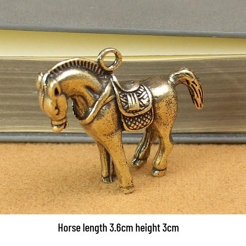 Year of the Horse Gold Ingot Spinner: Retro Brass Desk & Living Room Ornament