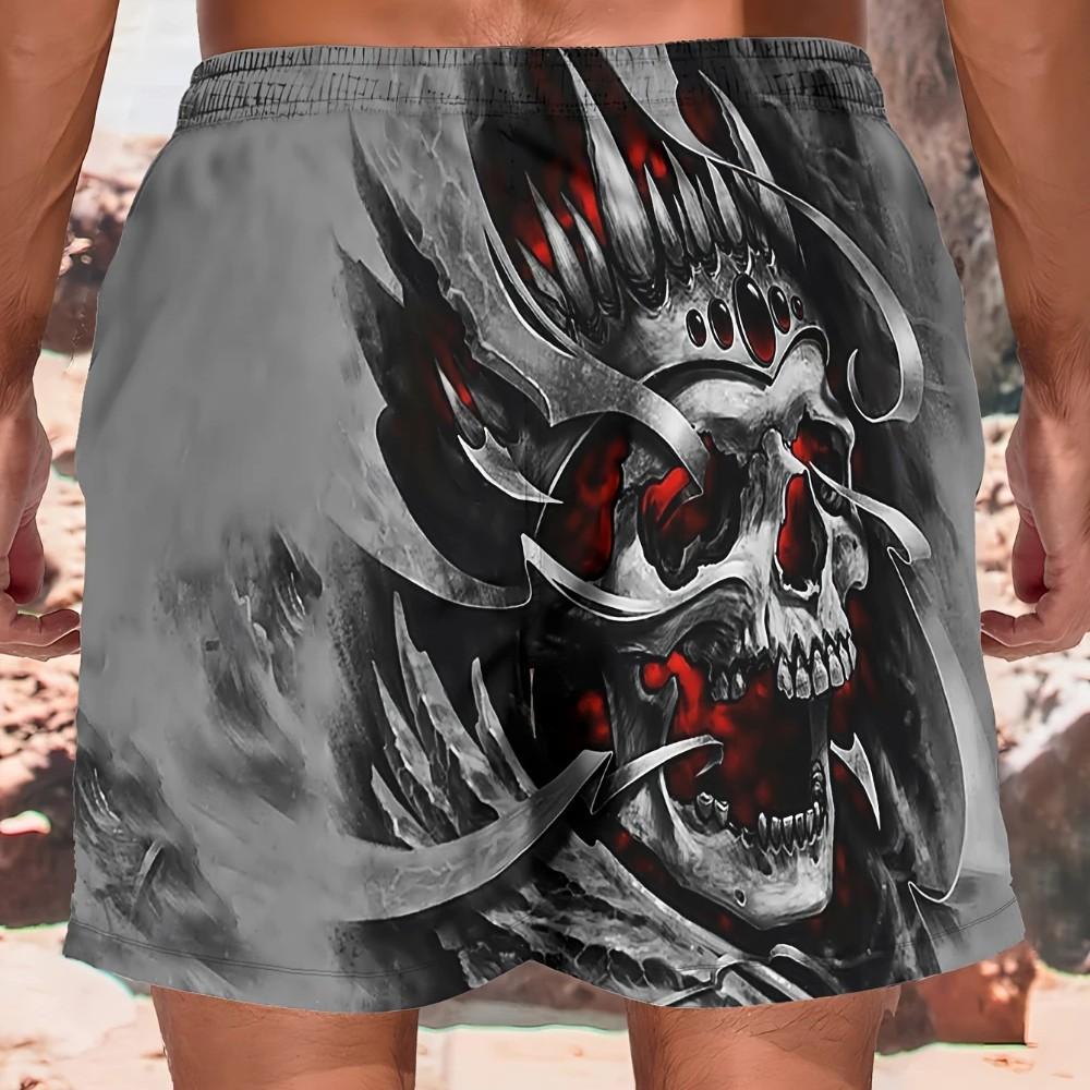 Vintage Knight warrior Skull Ghost Boxing Muay Thai Kickboxing Shorts Pants 3D Print Training Unisex Men Women Quick Dry Fitness Gym Sport Workout