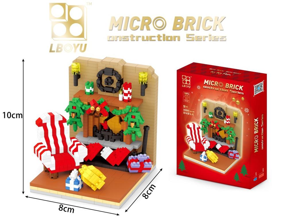 698pcs+ Christmas Santa Claus Building Blocks Snowman Figure Church Tree Deer Mini Bricks Toys for Children Christmas Gift