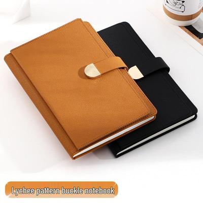 Litchi Pattern Leather Business Notebook - Customizable A5 Diary for Office Meetings