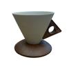 Vintage Terracotta Coffee Mug Set – Handcrafted Ceramic Mugs With Wood Handles And Saucers, Perfect For Home Use Or As A Gift.