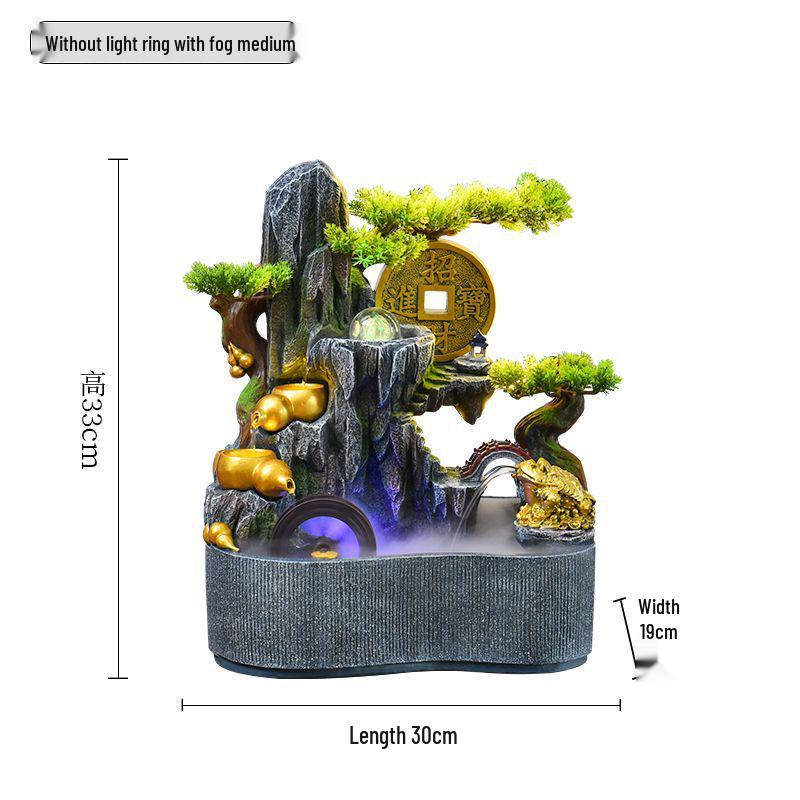 Feng Shui Wheel Fountain for Attracting Wealth: Rockery Water Feature for Office, Living Room, or Entryway - Perfect Housewarming Gift