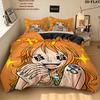 Nami Pattern Bedding Quilt Set Quilt Cover Pillowcase Home Birthday Gift(1 * Duvet Cover + 2 * Pillowcase, Without Core)